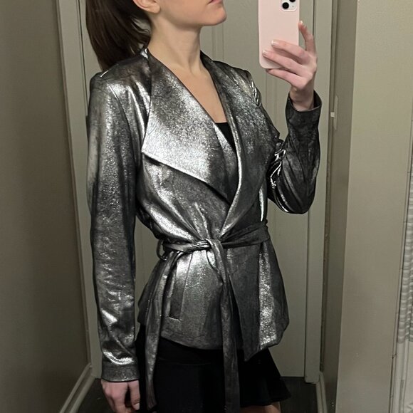 Donna Karan Jackets & Blazers - Donna Karan Women's Belted Metallic Jacket